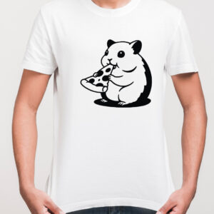 koszulka z nadrukiem chomik z pizza