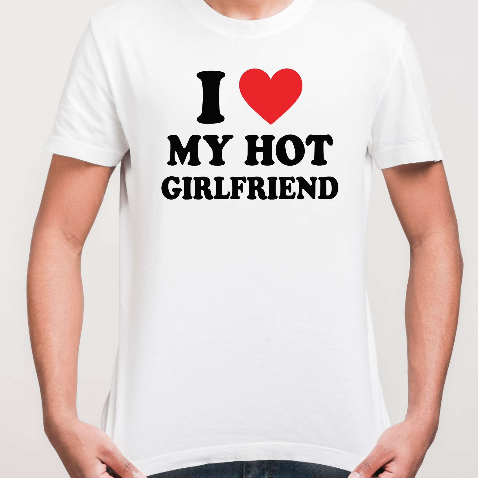 koszulka z nadrukiem i love my hot girlfriend