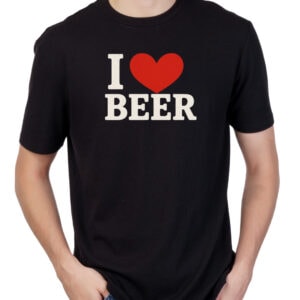 koszulka z nadrukiem i love beer czarna
