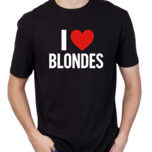 koszulka z nadrukiem i love blondes czarna