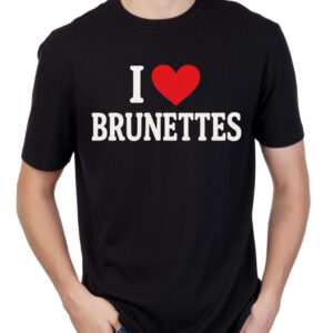koszulka z nadrukiem i love brunettes czarna