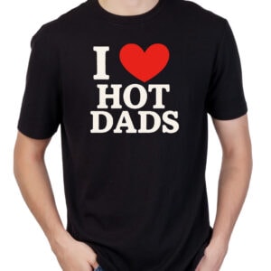 koszulka z nadrukiem i love hot dads czarna